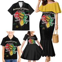 Power in Our Roots Family Matching Mermaid Dress and Hawaiian Shirt Unapologetically Black African