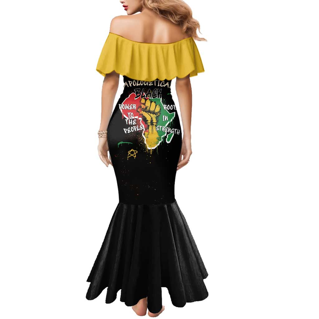 Power in Our Roots Family Matching Mermaid Dress and Hawaiian Shirt Unapologetically Black African