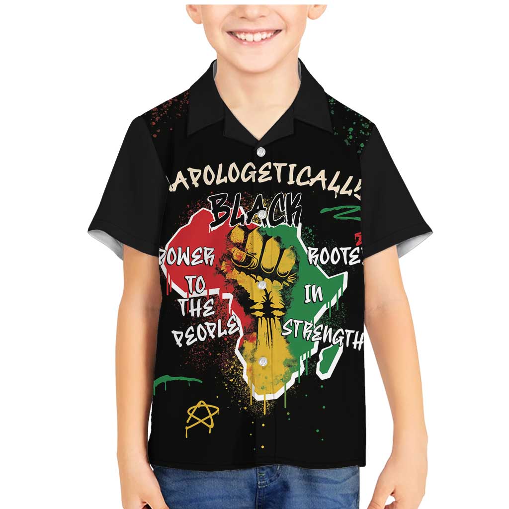 Power in Our Roots Family Matching Mermaid Dress and Hawaiian Shirt Unapologetically Black African