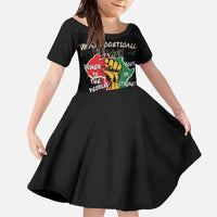 Power in Our Roots Family Matching Off The Shoulder Long Sleeve Dress and Hawaiian Shirt Unapologetically Black African