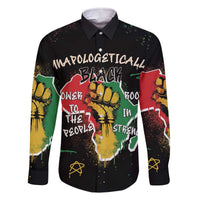 Power in Our Roots Family Matching Off The Shoulder Long Sleeve Dress and Hawaiian Shirt Unapologetically Black African