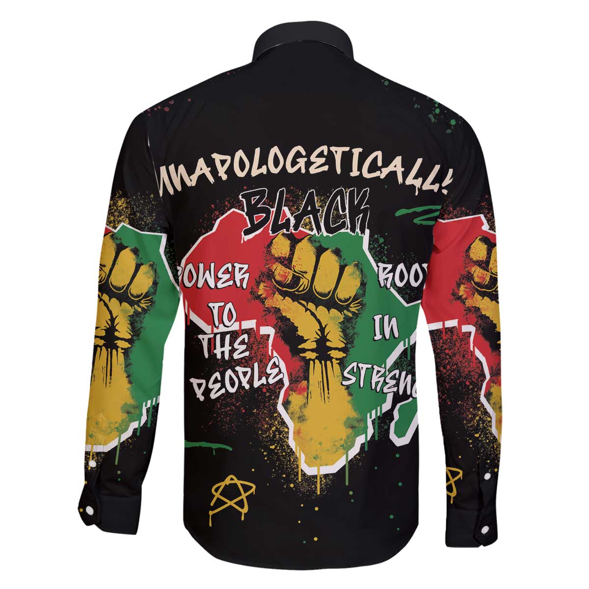 Power in Our Roots Family Matching Off The Shoulder Long Sleeve Dress and Hawaiian Shirt Unapologetically Black African