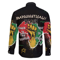 Power in Our Roots Family Matching Off The Shoulder Long Sleeve Dress and Hawaiian Shirt Unapologetically Black African