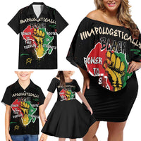 Power in Our Roots Family Matching Off Shoulder Short Dress and Hawaiian Shirt Unapologetically Black African