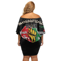 Power in Our Roots Family Matching Off Shoulder Short Dress and Hawaiian Shirt Unapologetically Black African