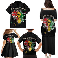 Power in Our Roots Family Matching Puletasi and Hawaiian Shirt Unapologetically Black African