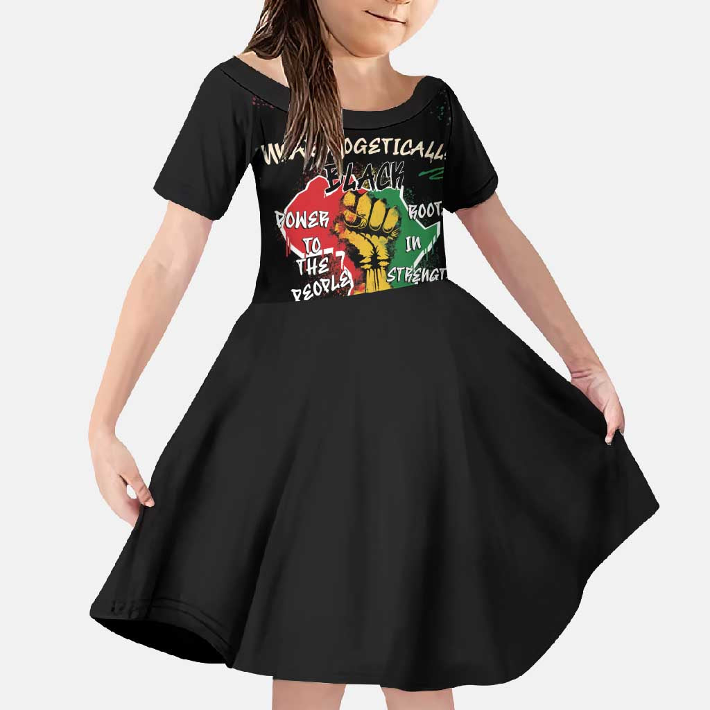 Power in Our Roots Family Matching Short Sleeve Bodycon Dress and Hawaiian Shirt Unapologetically Black African