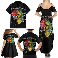 Power in Our Roots Family Matching Summer Maxi Dress and Hawaiian Shirt Unapologetically Black African