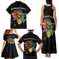 Power in Our Roots Family Matching Tank Maxi Dress and Hawaiian Shirt Unapologetically Black African