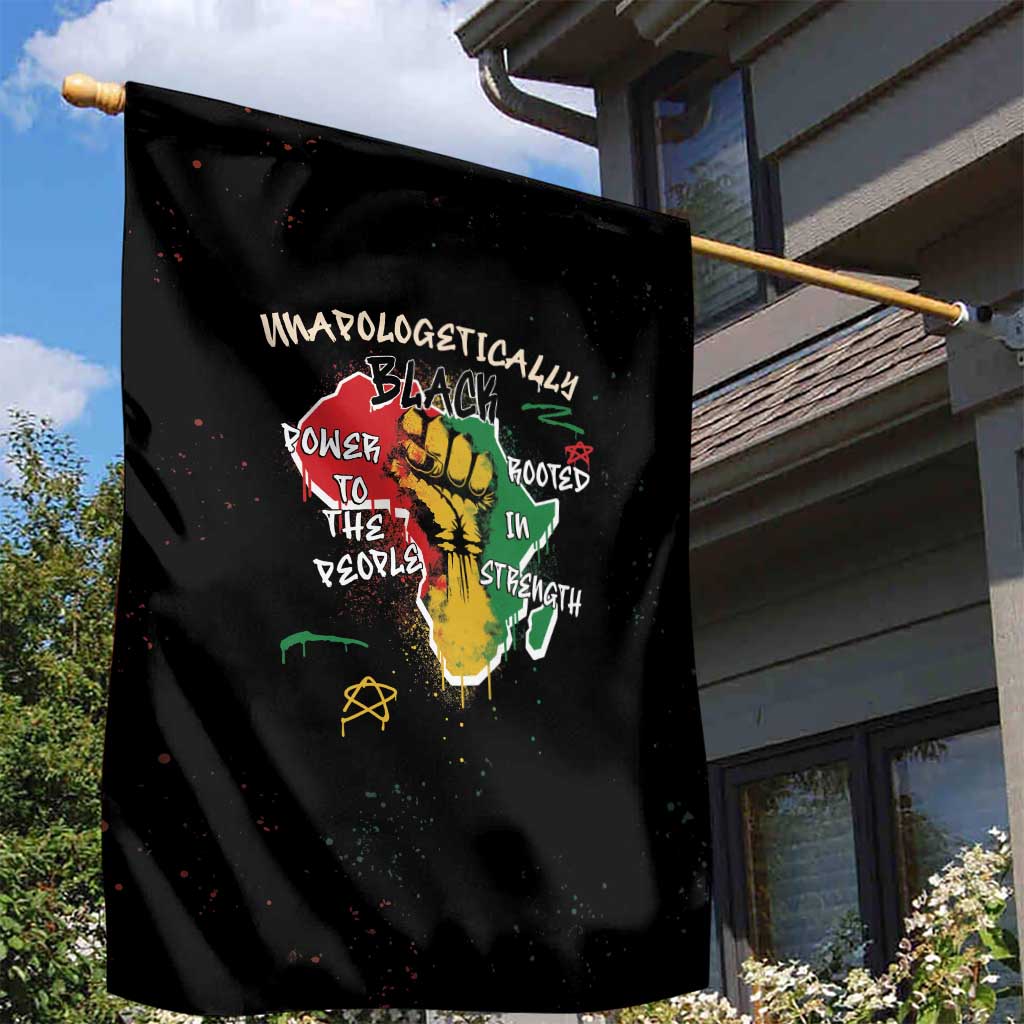 Power in Our Roots Garden Flag Unapologetically Black African