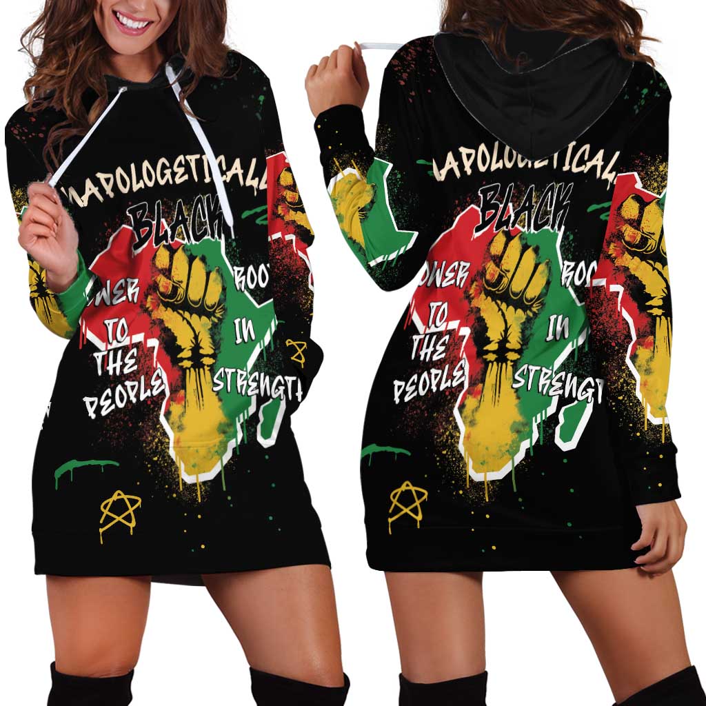 Power in Our Roots Hoodie Dress Unapologetically Black African