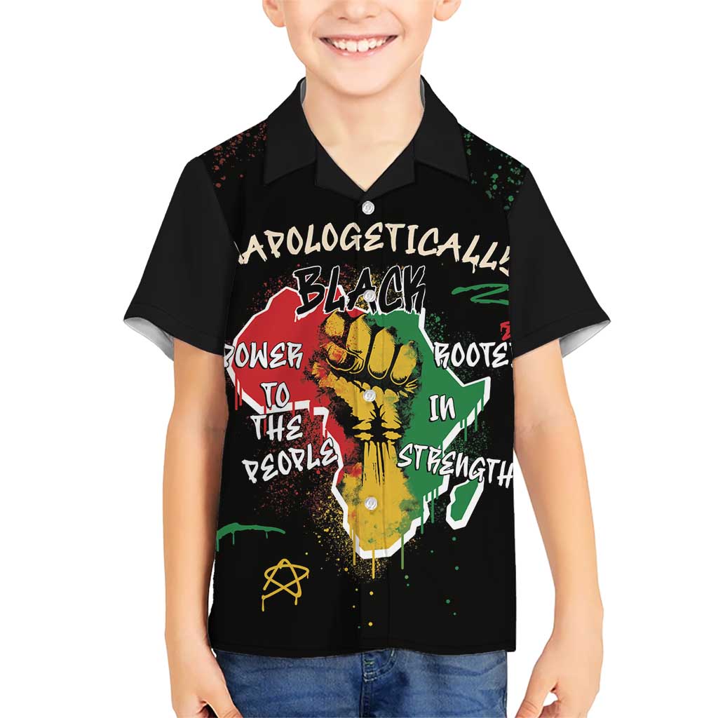 Power in Our Roots Kid Hawaiian Shirt Unapologetically Black African