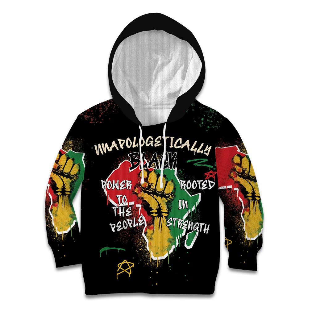 Power in Our Roots Kid Hoodie Unapologetically Black African