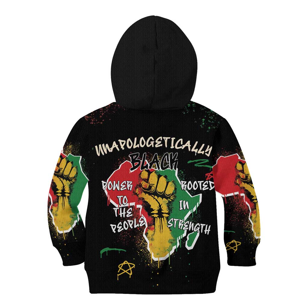 Power in Our Roots Kid Hoodie Unapologetically Black African