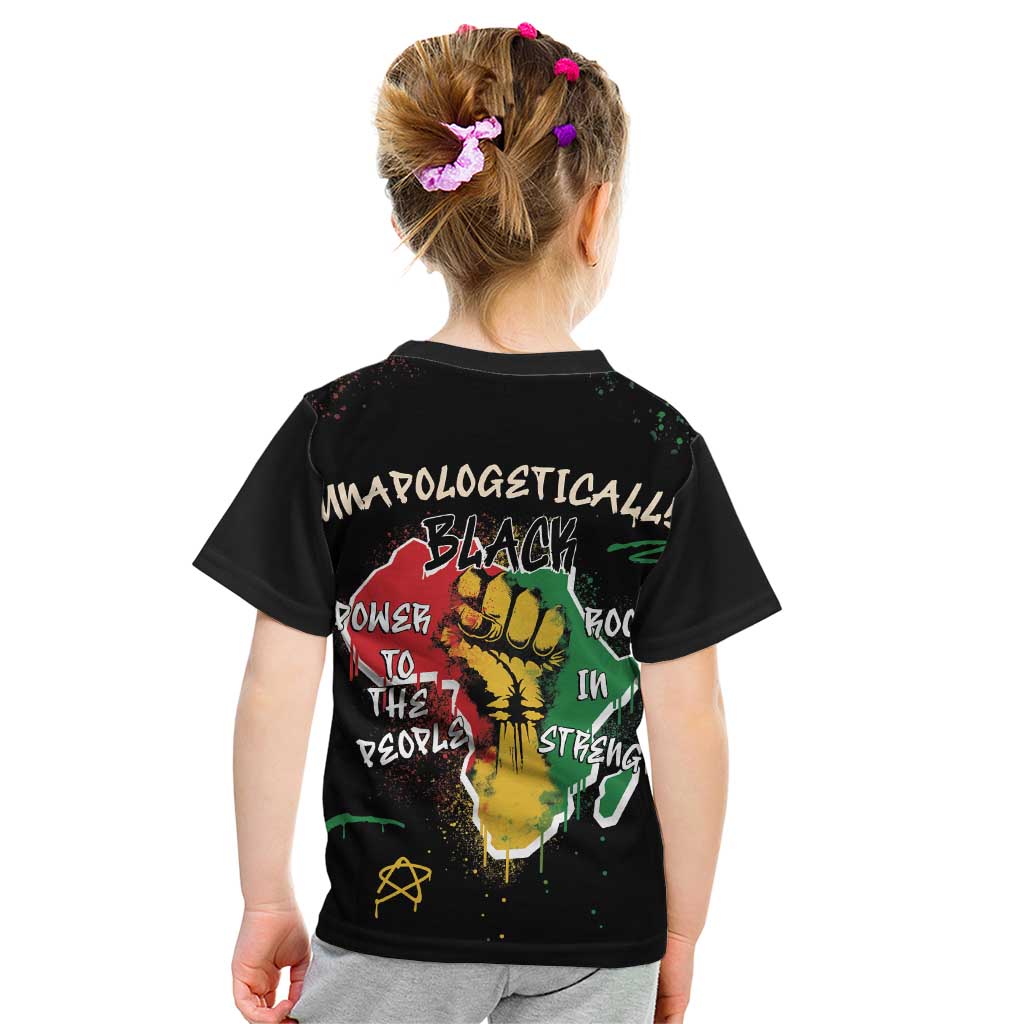 Power in Our Roots Kid T Shirt Unapologetically Black African