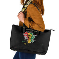 Power in Our Roots Leather Tote Bag Unapologetically Black African