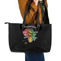Power in Our Roots Leather Tote Bag Unapologetically Black African