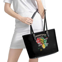 Power in Our Roots Leather Tote Bag Unapologetically Black African
