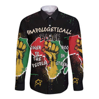 Power in Our Roots Long Sleeve Button Shirt Unapologetically Black African