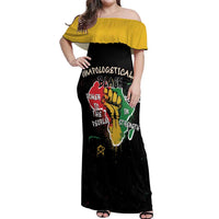 Power in Our Roots Off Shoulder Maxi Dress Unapologetically Black African