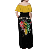 Power in Our Roots Off Shoulder Maxi Dress Unapologetically Black African
