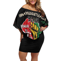 Power in Our Roots Off Shoulder Short Dress Unapologetically Black African