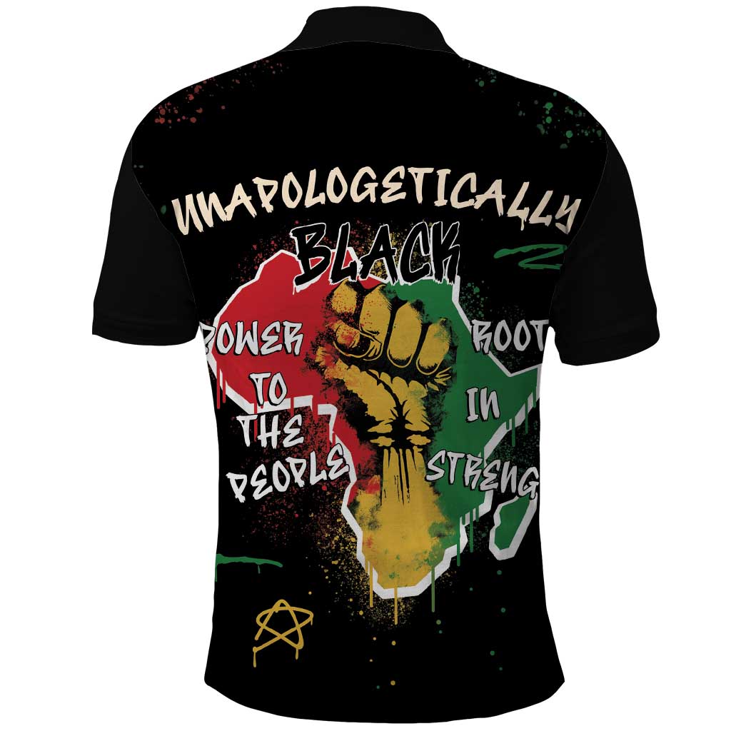 Power in Our Roots Polo Shirt Unapologetically Black African