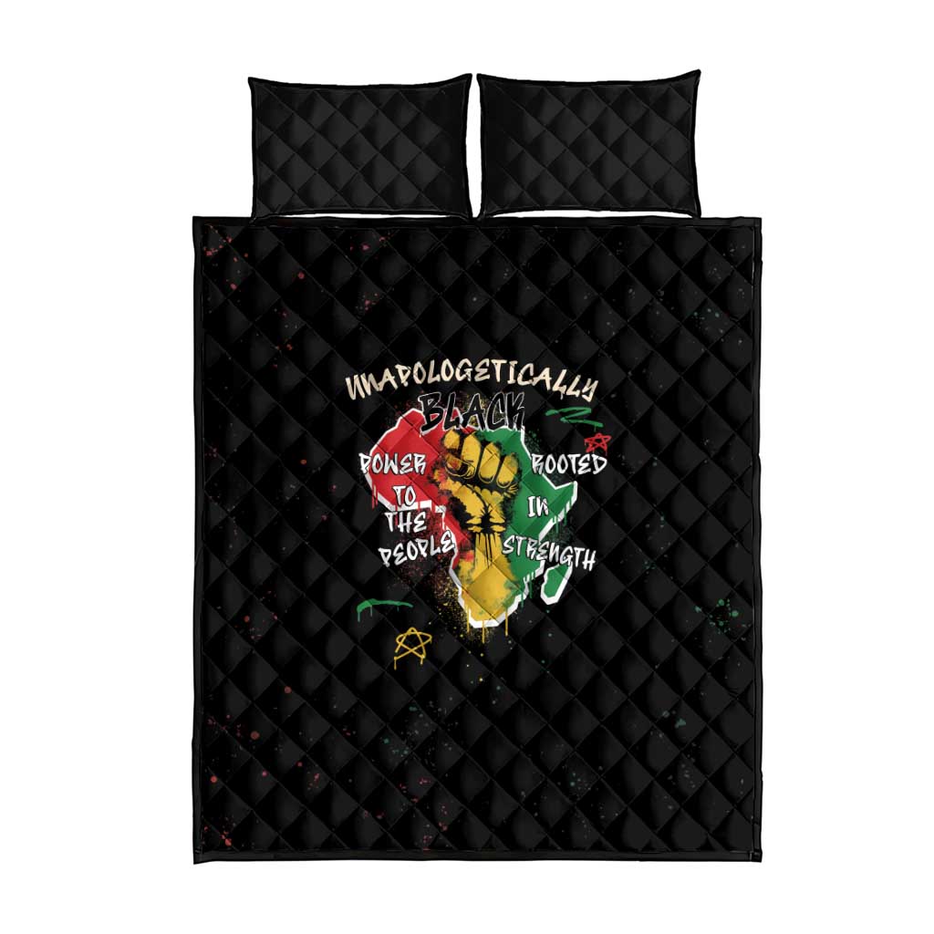 Power in Our Roots Quilt Bed Set Unapologetically Black African - Wonder Print Shop