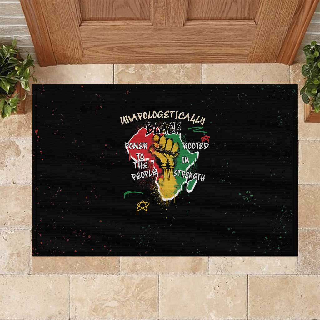 Power in Our Roots Rubber Doormat Unapologetically Black African - Wonder Print Shop