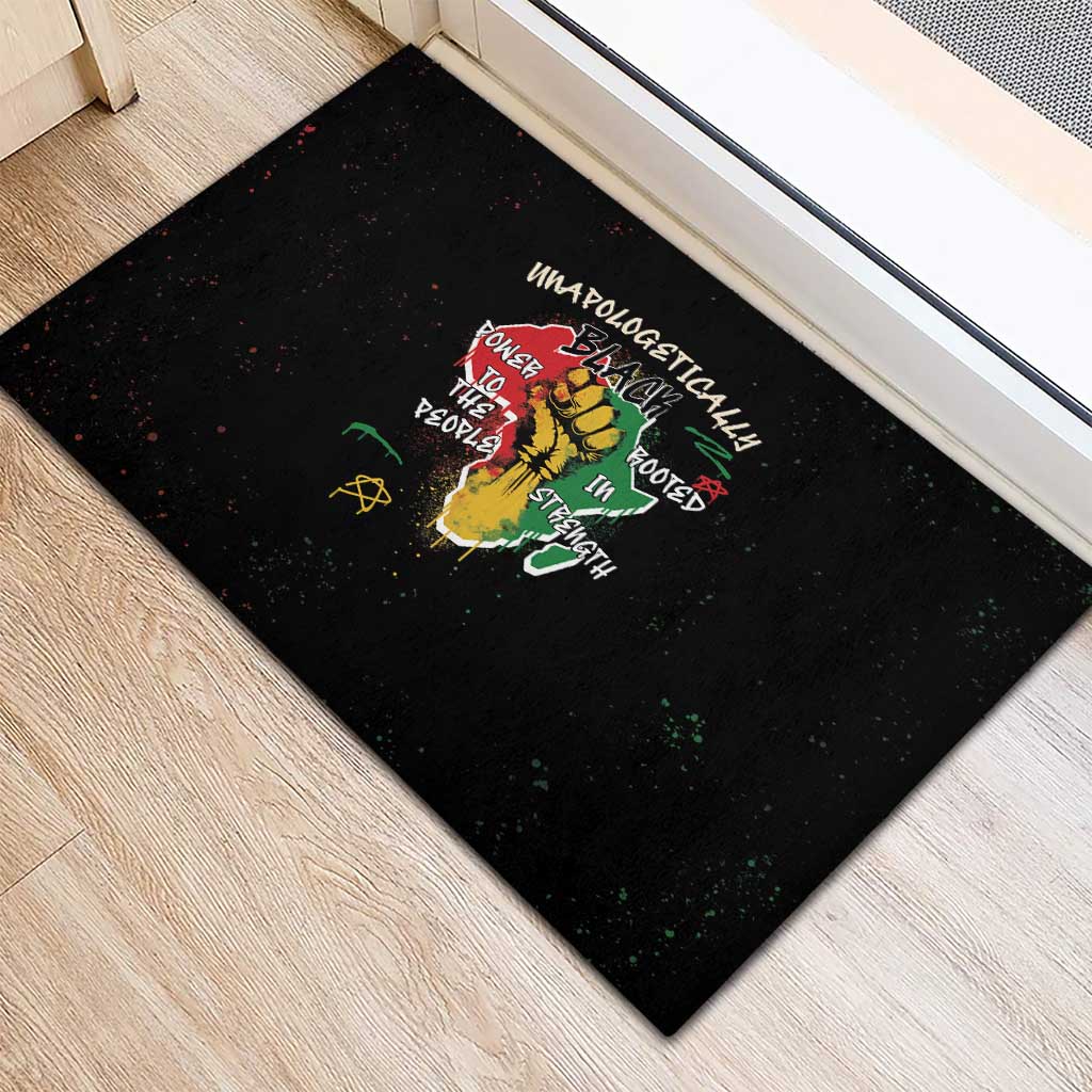 Power in Our Roots Rubber Doormat Unapologetically Black African - Wonder Print Shop