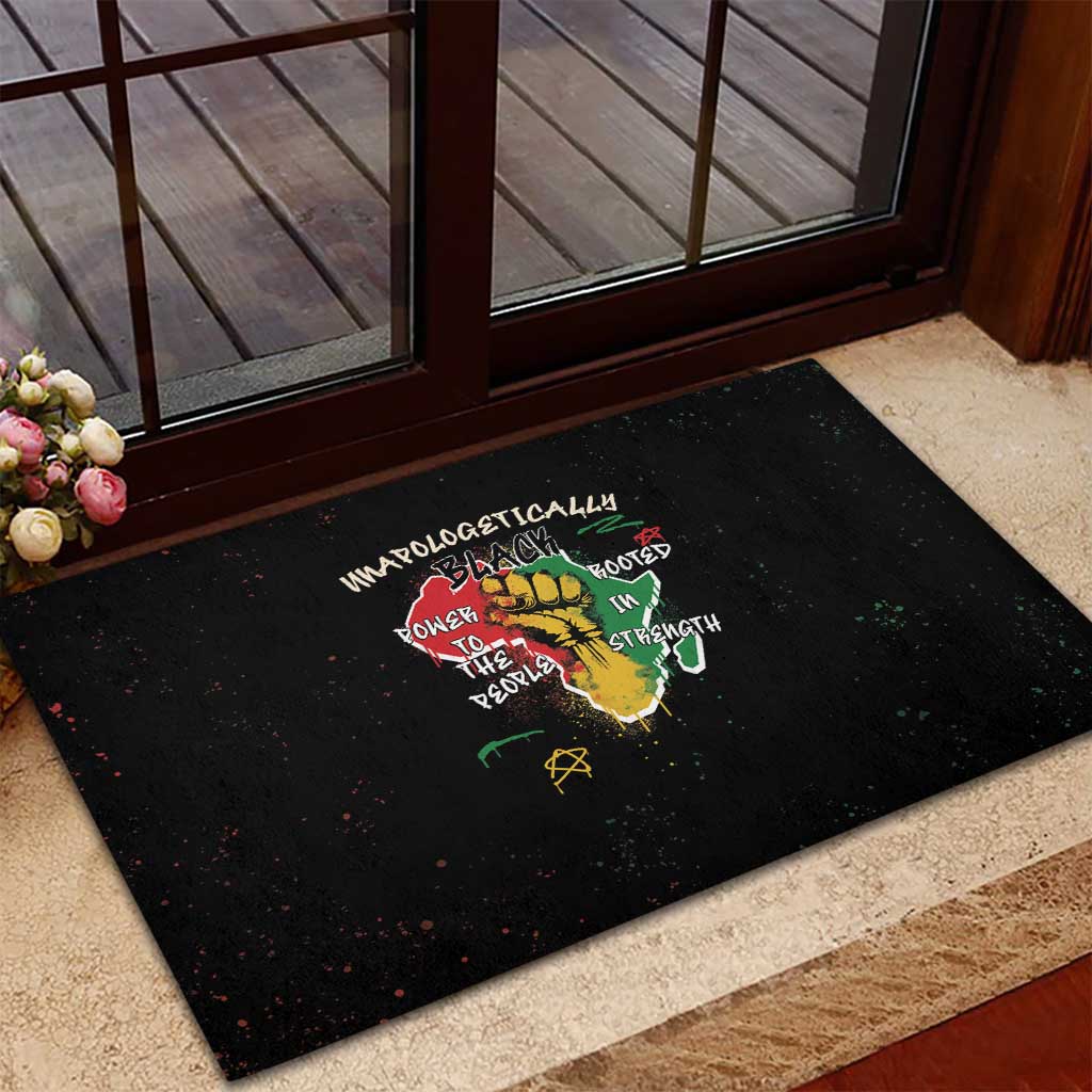 Power in Our Roots Rubber Doormat Unapologetically Black African - Wonder Print Shop