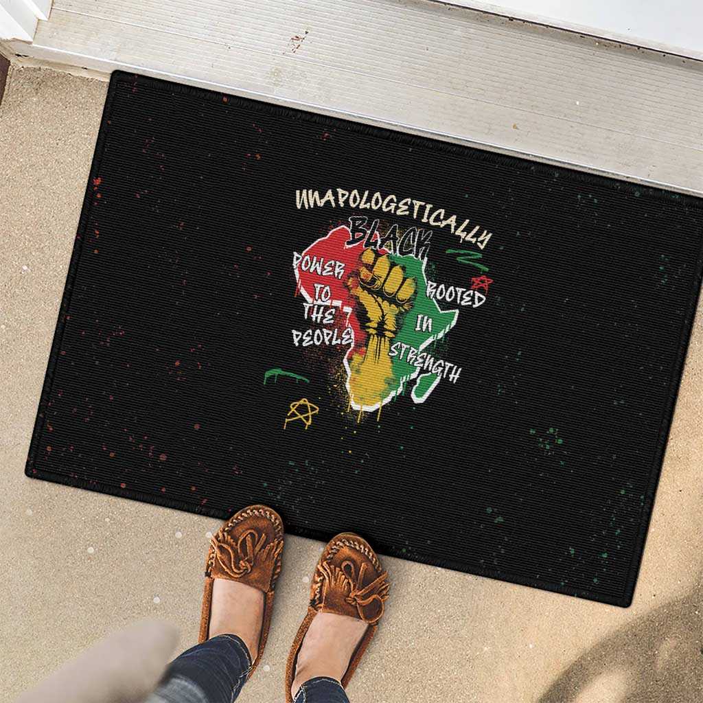 Power in Our Roots Rubber Doormat Unapologetically Black African - Wonder Print Shop