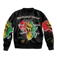 Power in Our Roots Sleeve Zip Bomber Jacket Unapologetically Black African - Wonder Print Shop
