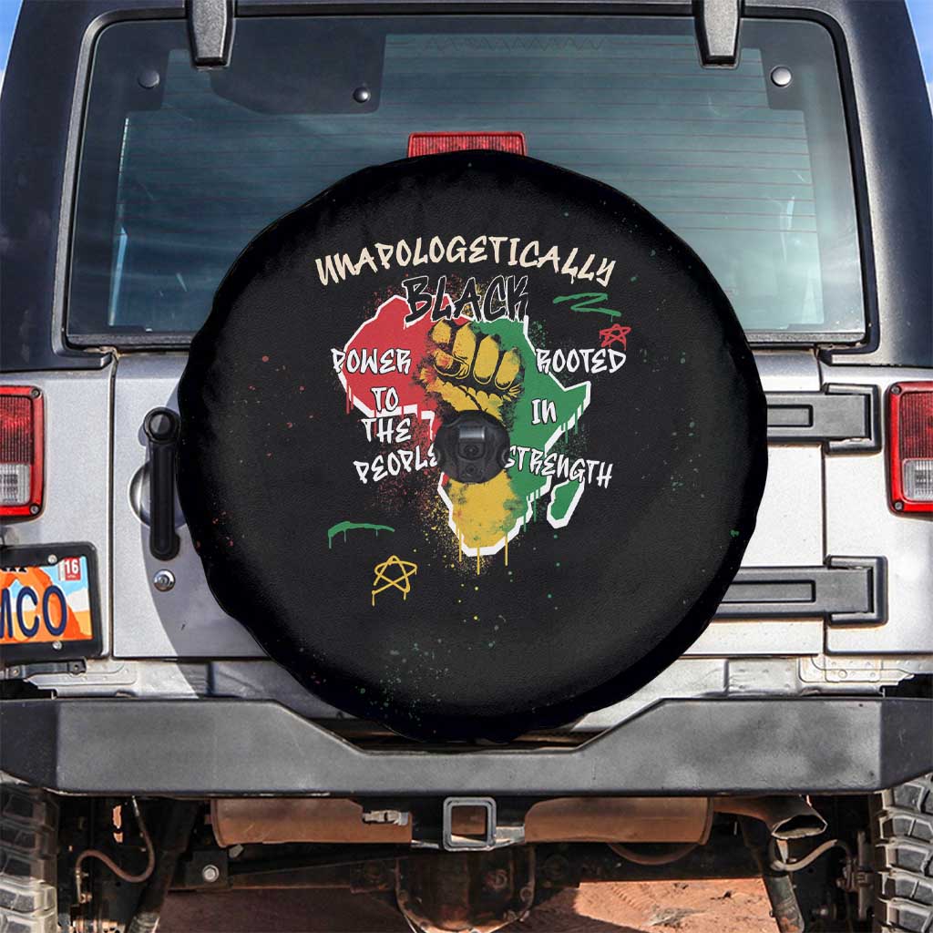 Power in Our Roots Spare Tire Cover Unapologetically Black African - Wonder Print Shop