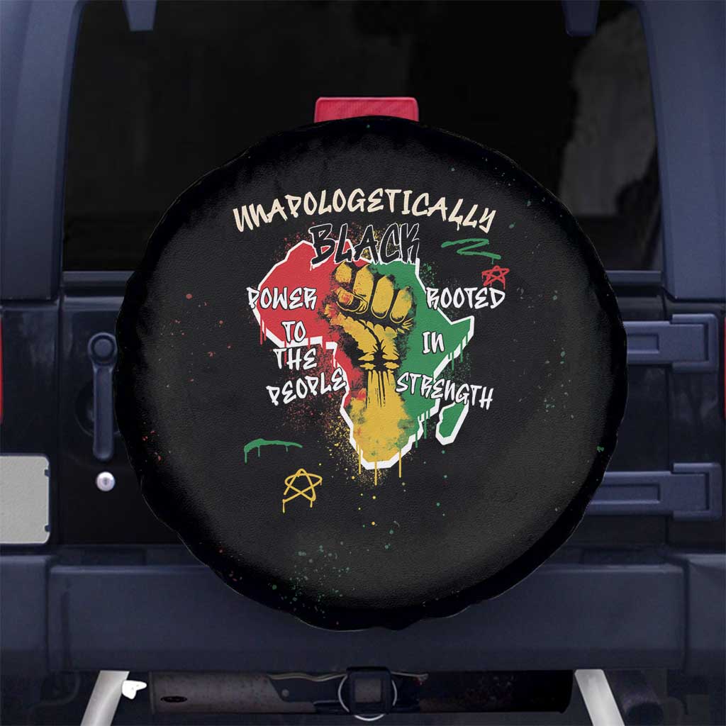Power in Our Roots Spare Tire Cover Unapologetically Black African - Wonder Print Shop