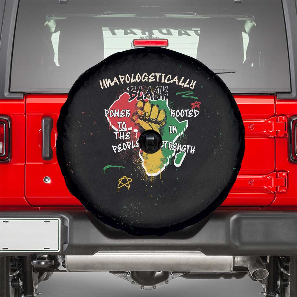Power in Our Roots Spare Tire Cover Unapologetically Black African - Wonder Print Shop