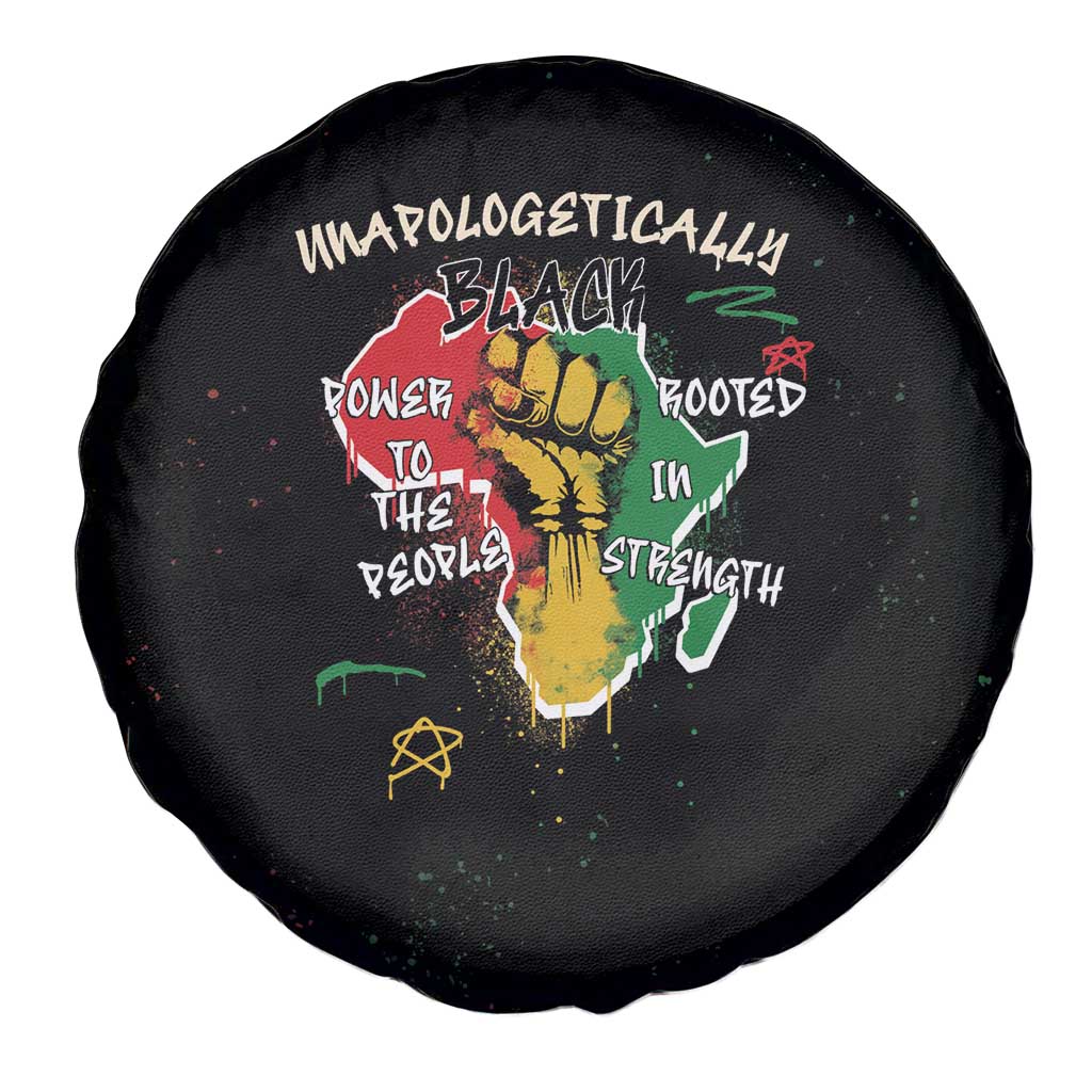 Power in Our Roots Spare Tire Cover Unapologetically Black African - Wonder Print Shop