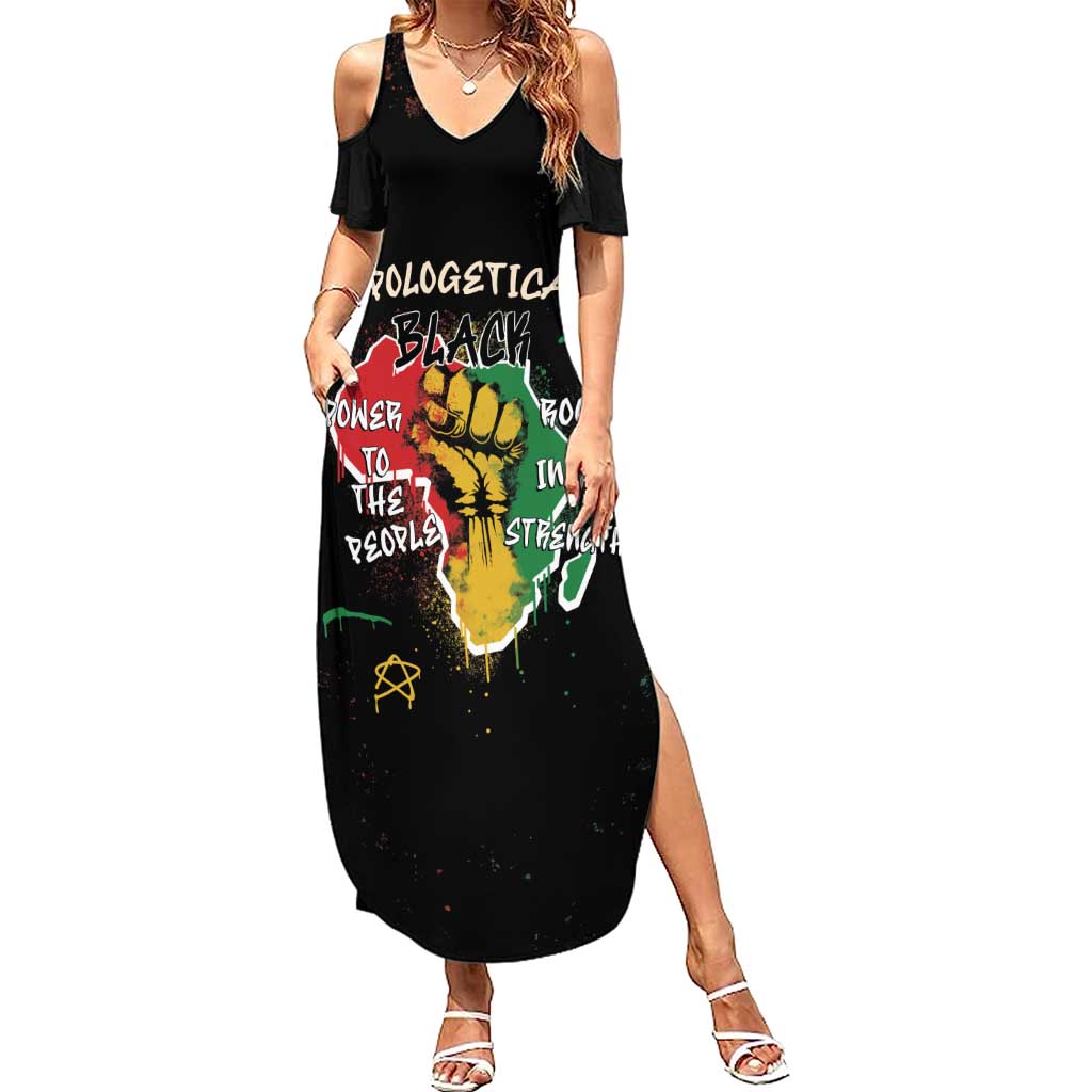 Power in Our Roots Summer Maxi Dress Unapologetically Black African - Wonder Print Shop