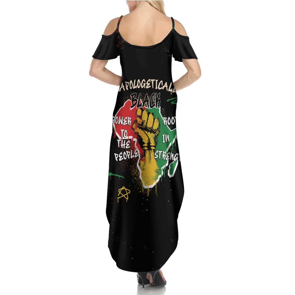 Power in Our Roots Summer Maxi Dress Unapologetically Black African - Wonder Print Shop
