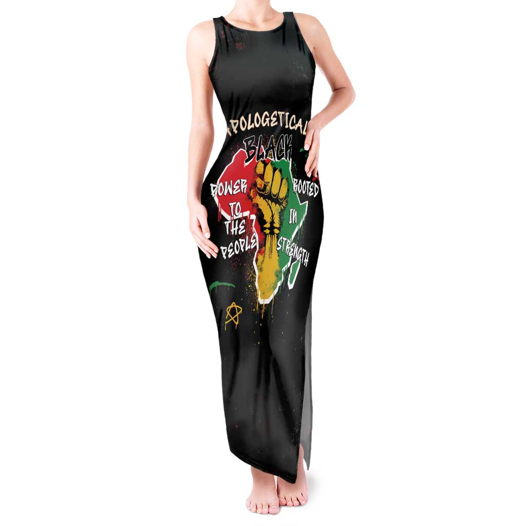 Power in Our Roots Tank Maxi Dress Unapologetically Black African - Wonder Print Shop