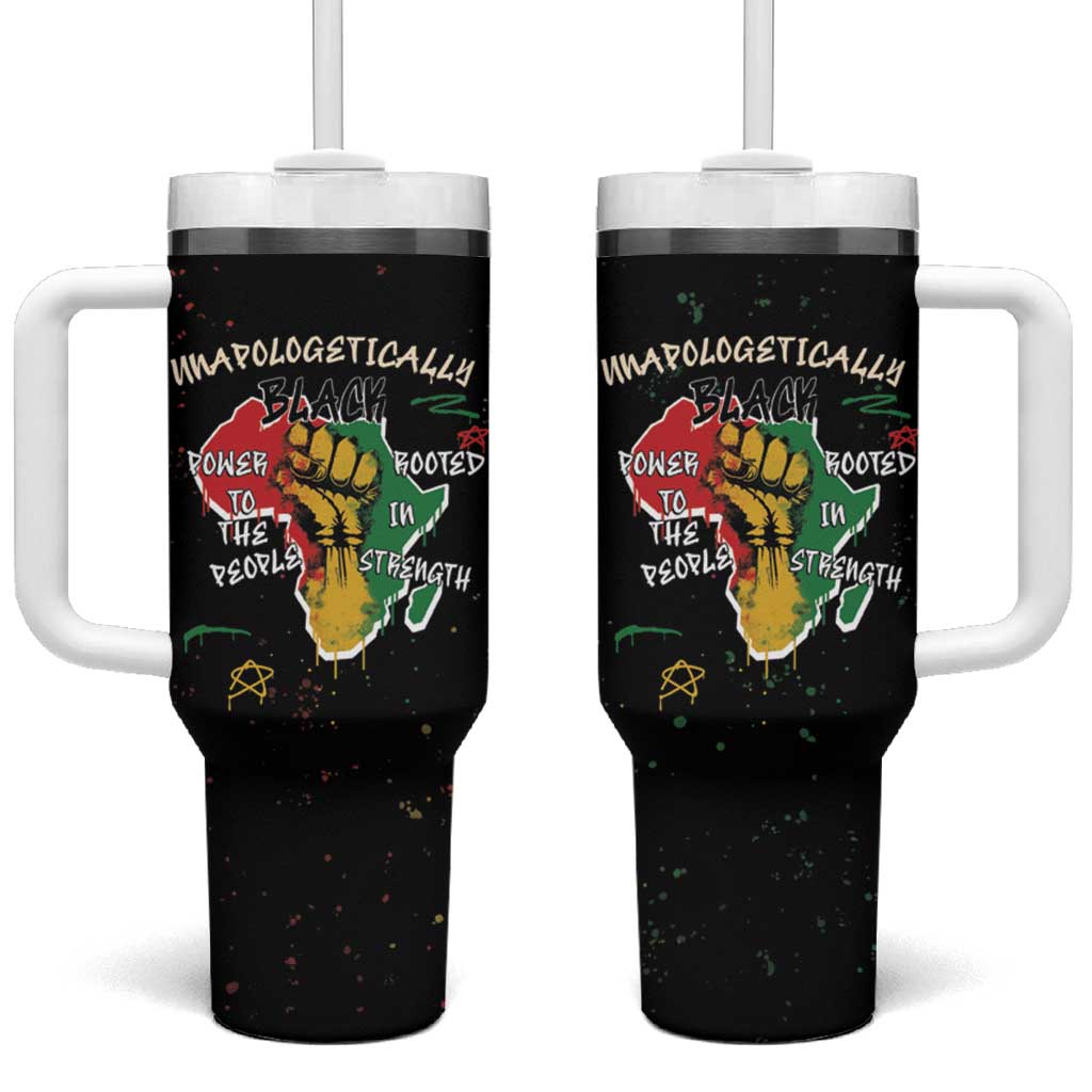 Power in Our Roots Tumbler With Handle Unapologetically Black African