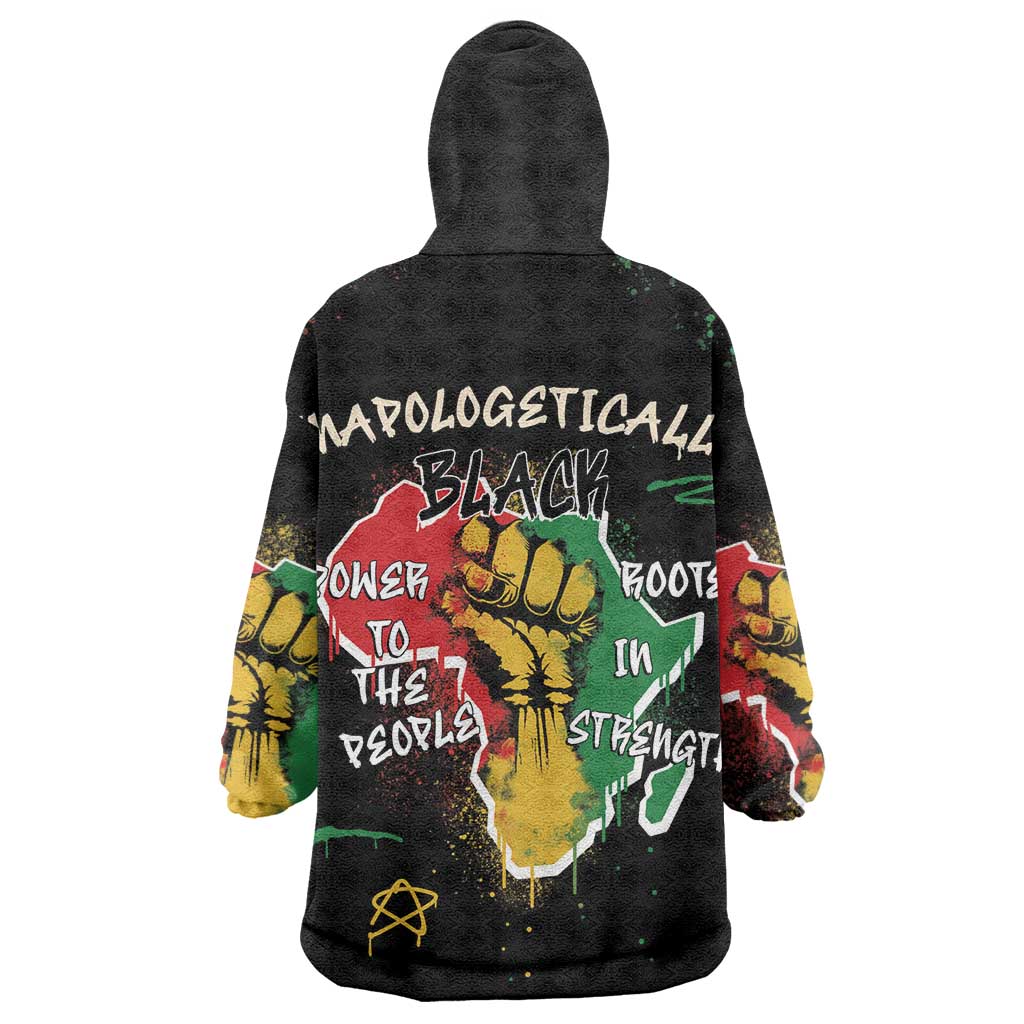 Power in Our Roots Wearable Blanket Hoodie Unapologetically Black African - Wonder Print Shop