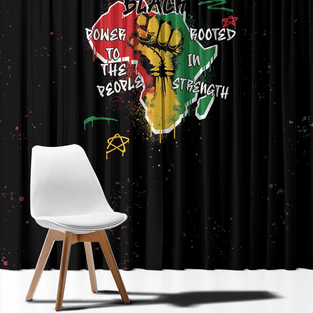 Power in Our Roots Window Curtain Unapologetically Black African - Wonder Print Shop