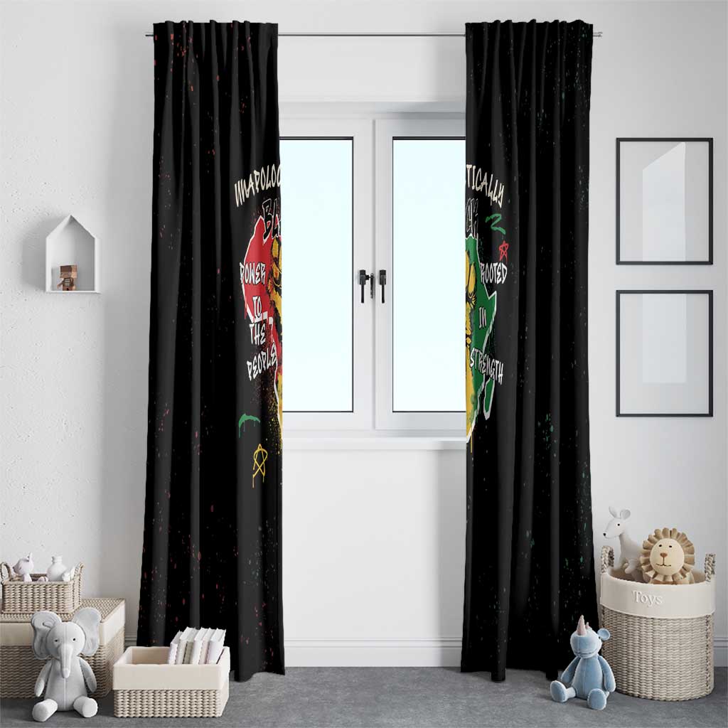 Power in Our Roots Window Curtain Unapologetically Black African - Wonder Print Shop