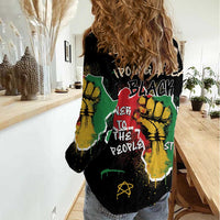 Power in Our Roots Women Casual Shirt Unapologetically Black African - Wonder Print Shop