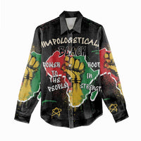 Power in Our Roots Women Casual Shirt Unapologetically Black African - Wonder Print Shop