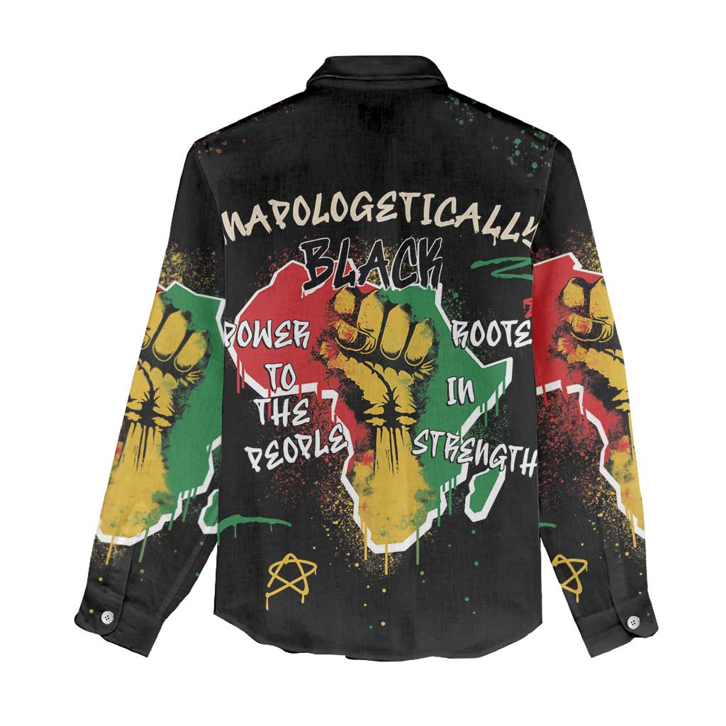 Power in Our Roots Women Casual Shirt Unapologetically Black African - Wonder Print Shop