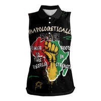 Power in Our Roots Women Sleeveless Polo Shirt Unapologetically Black African - Wonder Print Shop
