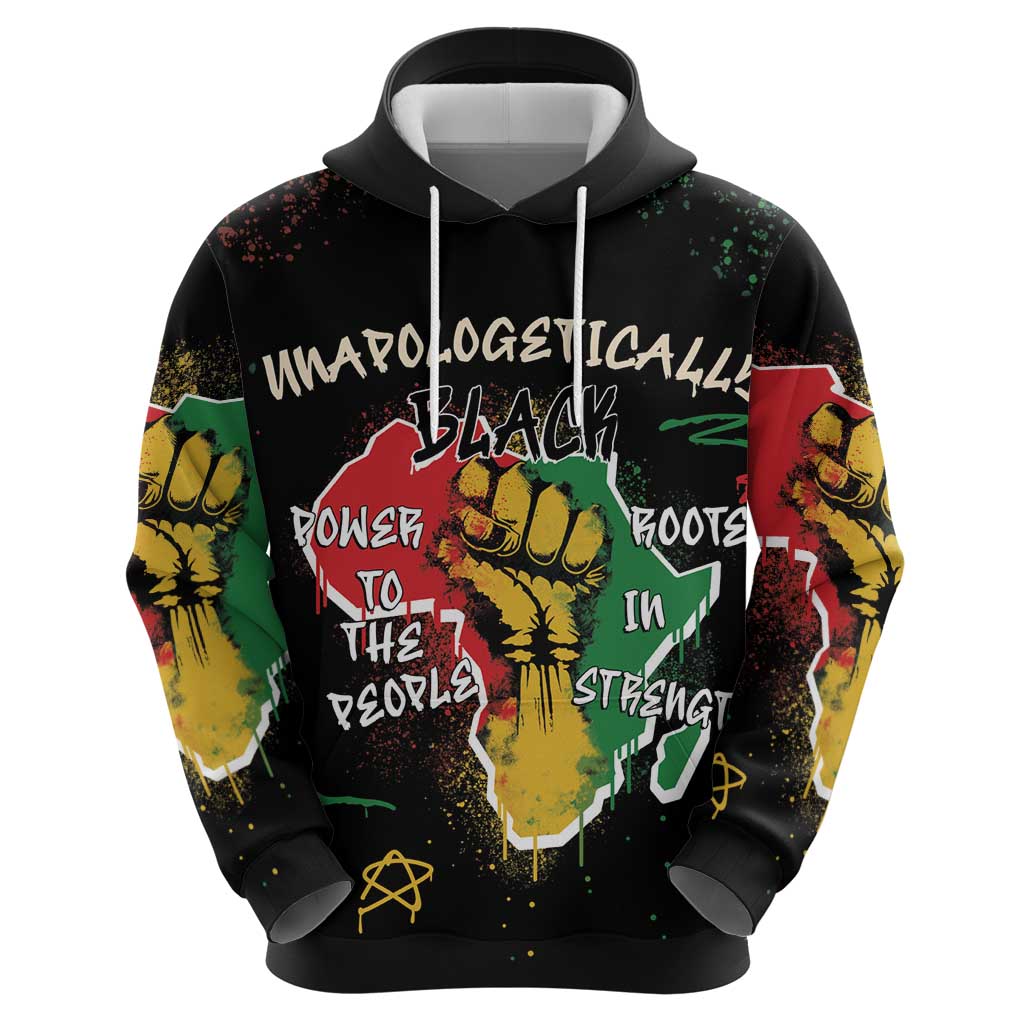 Power in Our Roots Zip Hoodie Unapologetically Black African - Wonder Print Shop