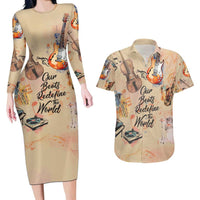 Our Beats Redefine The World African Couples Matching Long Sleeve Bodycon Dress and Hawaiian Shirt